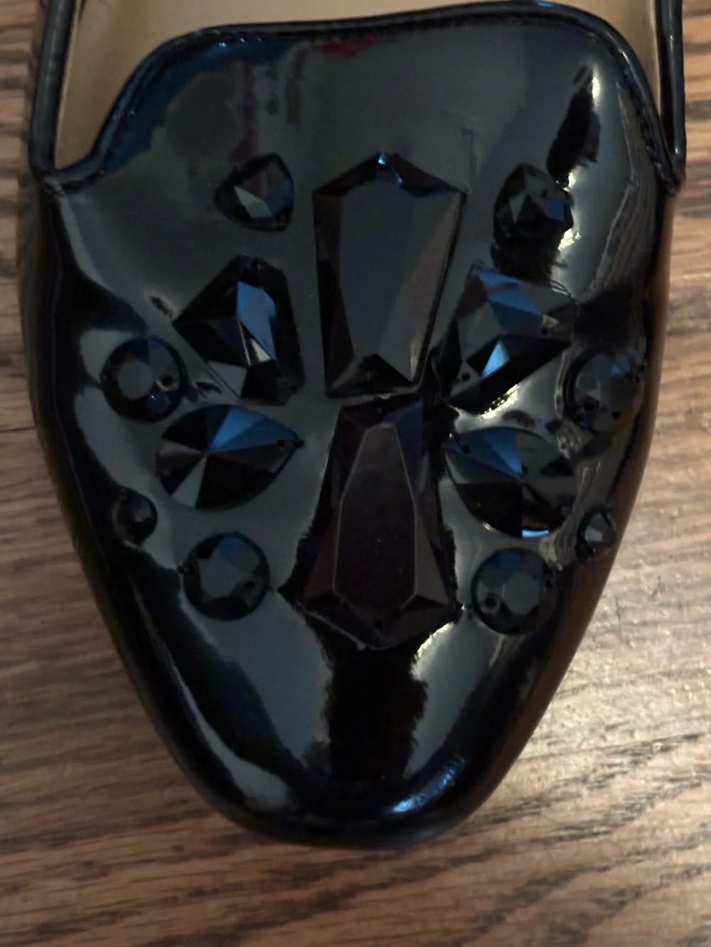 Joe Fresh Black Patent Jeweled Loafers 9